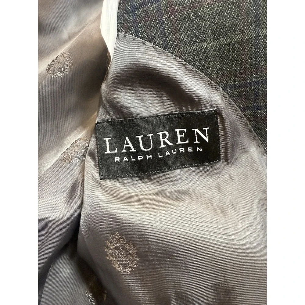 Lauren Ralph Lauren Mens 44R Blazer Jacket Drk Green Plaid Money‎ Preppy Dressy